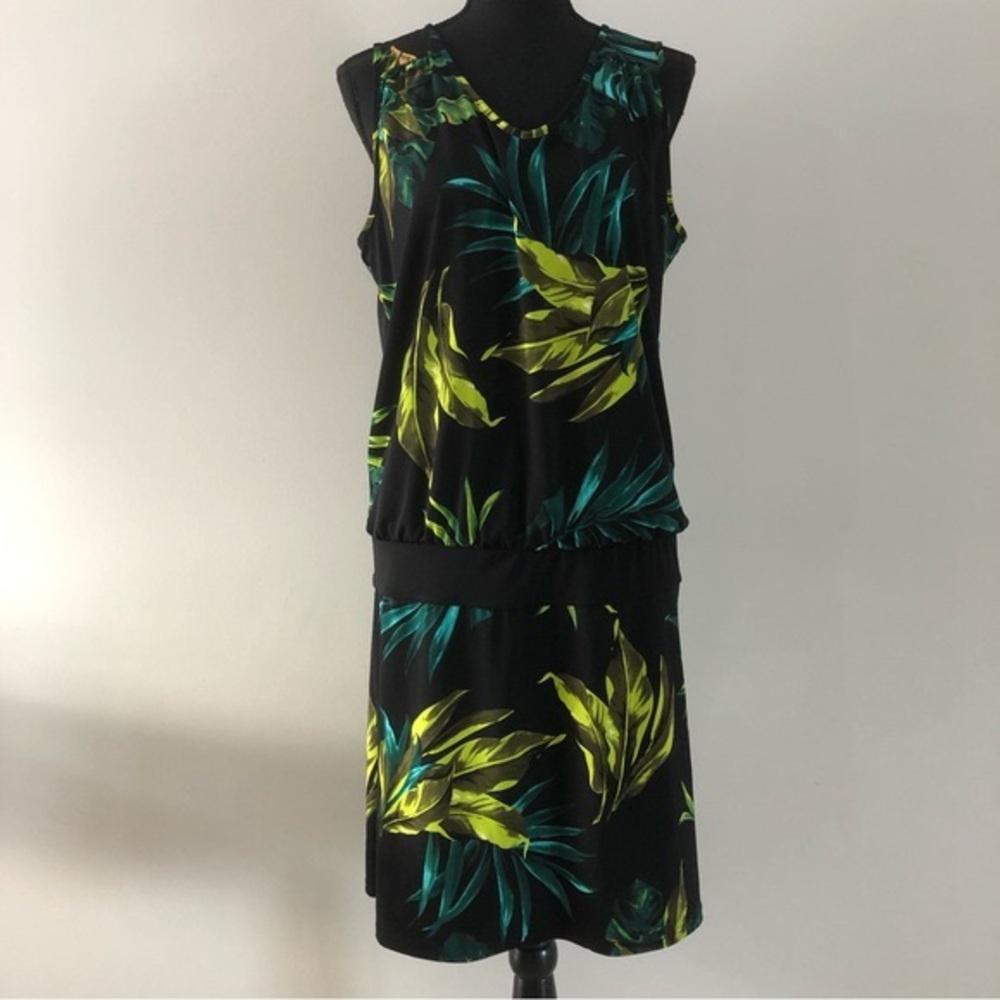 Womens Arianne Tropical sleeveless drop waist dress size M